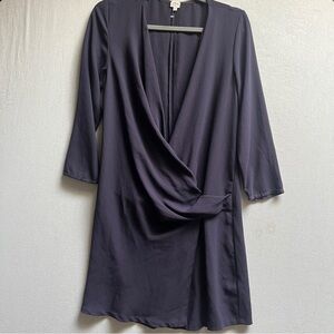Aritzia Wilfred Plie Drape 3/4 Sleeve Wrap Midi Dress
